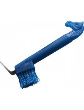 Limpiacascos con forma de cabeza de caballo azul