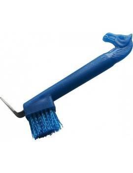 Limpiacascos con forma de cabeza de caballo azul