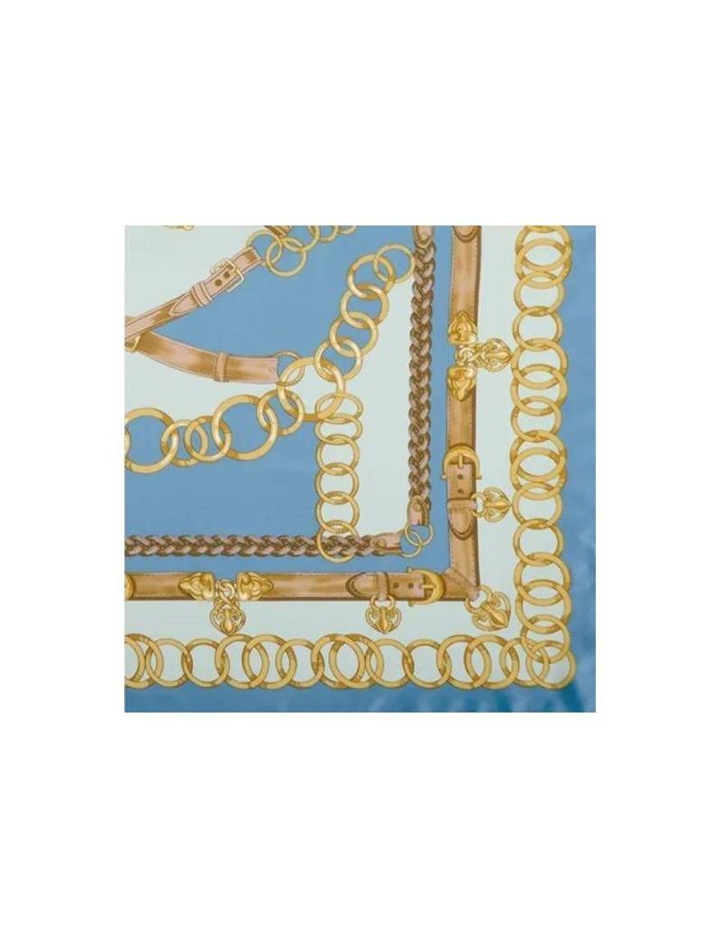 Pañuelo con motivos equinos azul