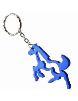 Llavero aluminio caballo Abrebotellas azul