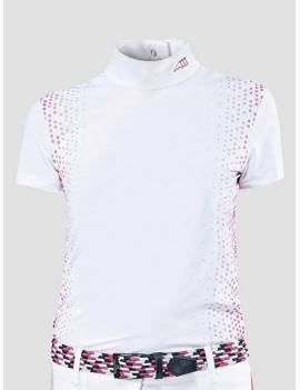 Polo de competición blanco de equiline modelo berry pattern