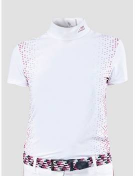 Polo de competición blanco de equiline modelo berry pattern