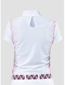 espalda Polo de competición blanco de equiline modelo berry pattern