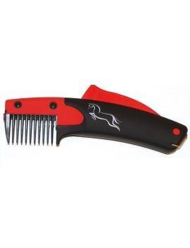 Peine para entresacar automatico rojo y negro de solocomb