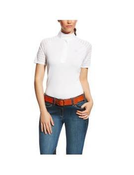Polo de competición de equitación de ariat modelo aptos blanco