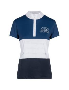 Camiseta de equitación para competición de HV POLO modelo JON 3 blanco y azul