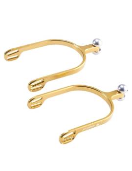 Espuelas de aluminio de jin stirrip con acabado en forma de bola doradas