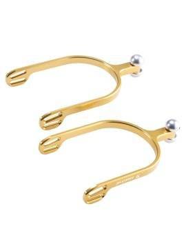 Espuelas de aluminio de jin stirrip con acabado en forma de bola doradas