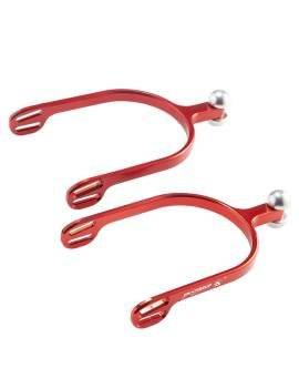 Espuelas de aluminio de jin stirrip con acabado en forma de bola rojas
