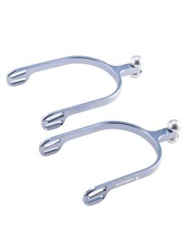 Espuelas de aluminio de jin stirrip con acabado en forma de bola color titanio