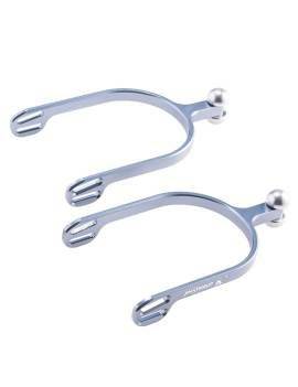 Espuelas de aluminio de jin stirrip con acabado en forma de bola color titanio