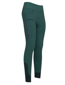Pantalón de montar de HV POLO tipo leggin color verde vista lateral