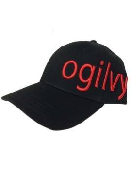 Gorra OGILVY negra logo rojo