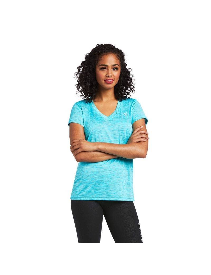 camiseta técnica equitación mujer manga corta ariat laguna verde