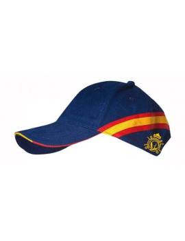gorra azul con la bandera de españa