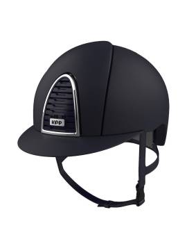 Casco equitación KEP ITALIA Cromo Textille 2.0 azul visera normal parte frontal