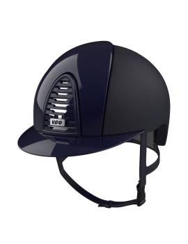Casco KEP ITALIA Cromo Textille/polish 2.0 azul marino parte delantera visera normal