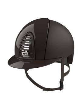 Casco KEP ITALIA Cromo Textille/polish 2.0 marrón parte delantera visera normal