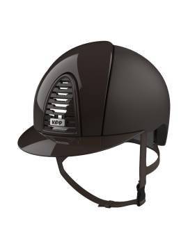 Casco KEP ITALIA Cromo Textille/polish 2.0 marrón parte delantera visera normal