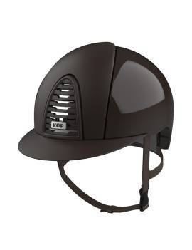 Casco KEP ITALIA Cromo POLISH/TEXTILLE 2.0 visera normal marrón parte delantera
