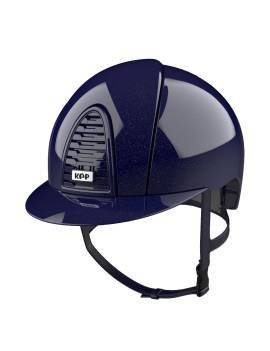 Casco KEP ITALIA Cromo 2.0 METAL DIAMOND visera normal azul parte delantera