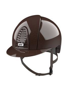 Casco KEP ITALIA Cromo 2.0 METAL DIAMOND visera normal marrón parte delantera